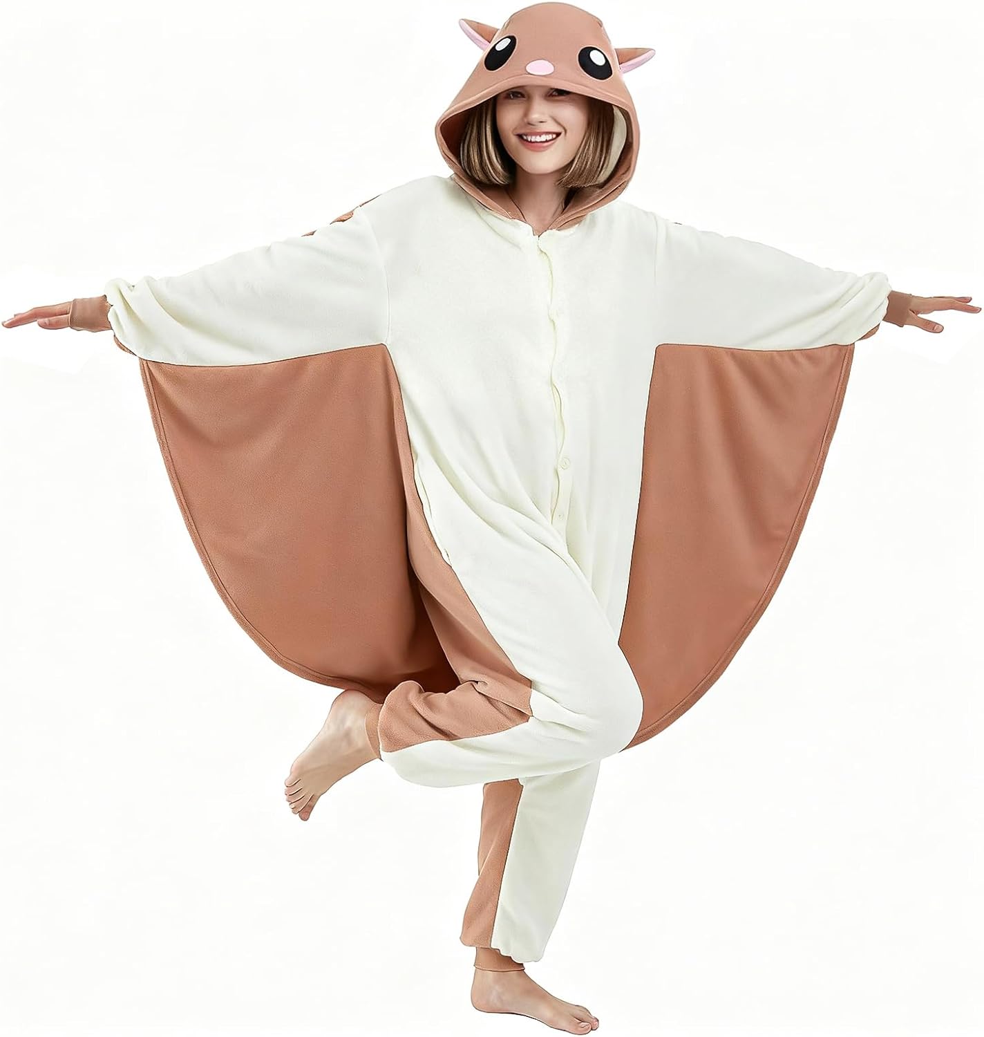 Adult Animal Onesie, Hooded Polar Fleece Pajamas, Halloween Costume Cosplay Sleepwear for Unisex Women & Men