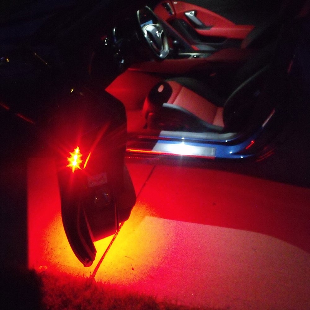 West Coast Corvette / Camaro Door Handle/Under Door Puddle LED Lighting Kit : C7 Stingray, Z51, Z06 (White Super Bright)
