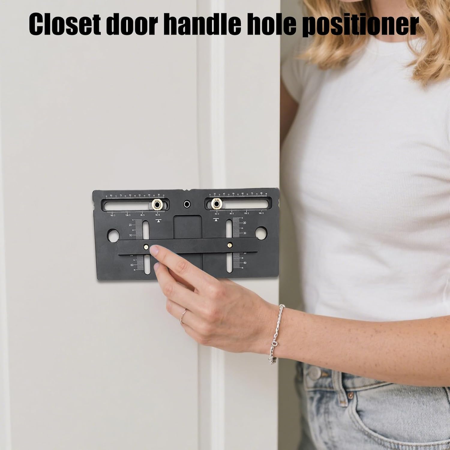 Cabinet Hardware Jig Tool | Adjustable Aluminum Alloy Guide - Cabinet Knob Jig Drill Guide for Doors - for Cupboard Kitchen Bathroom Garage Homeowners Woodworking Hobbyists