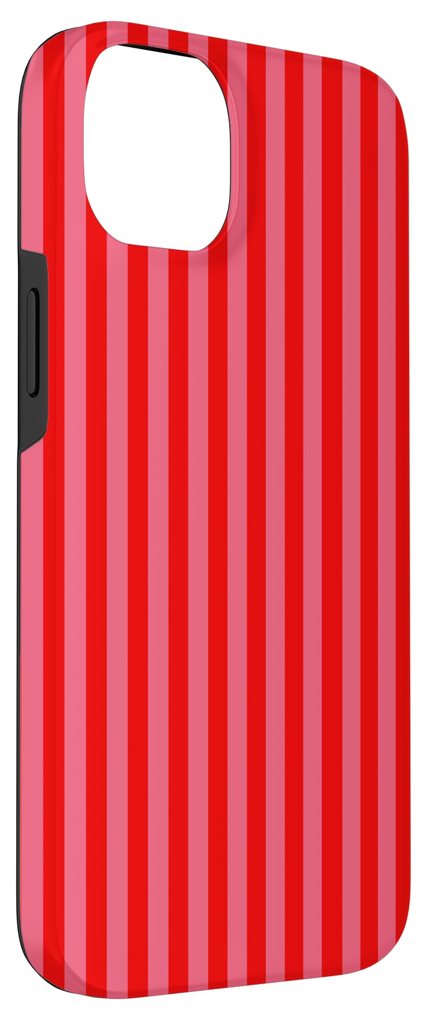 Retro Pink and Red Stripes Geometric Vertical Lines Pattern Case for iPhone 14 Plus - Image 3