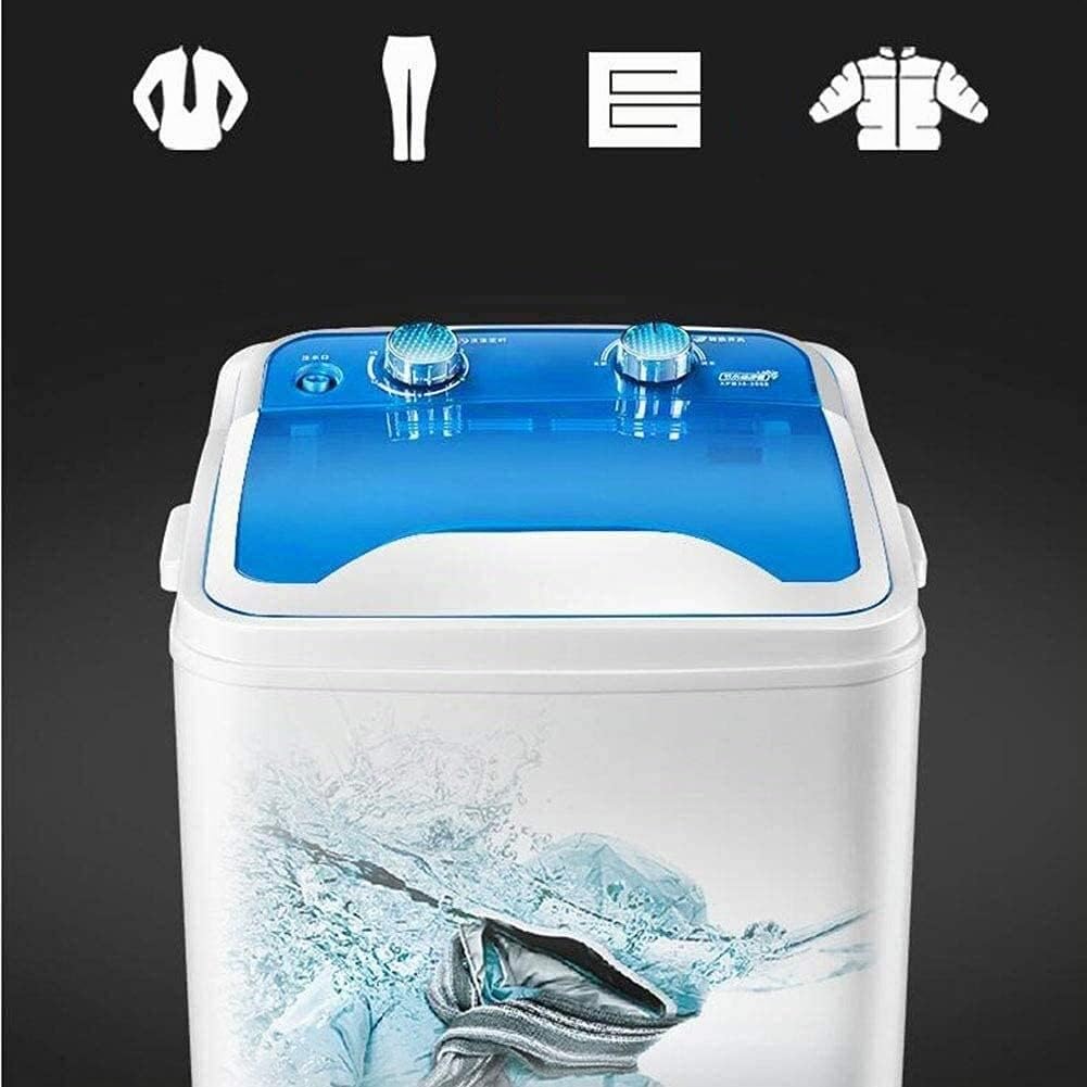 Lavadora portátil de una Sola Tina con escurridor Mini - Capacidad de Lavado de 7 kg Potencia de Lavado de 400 W para Apartamentos, campamentos, dormitorios,Blue