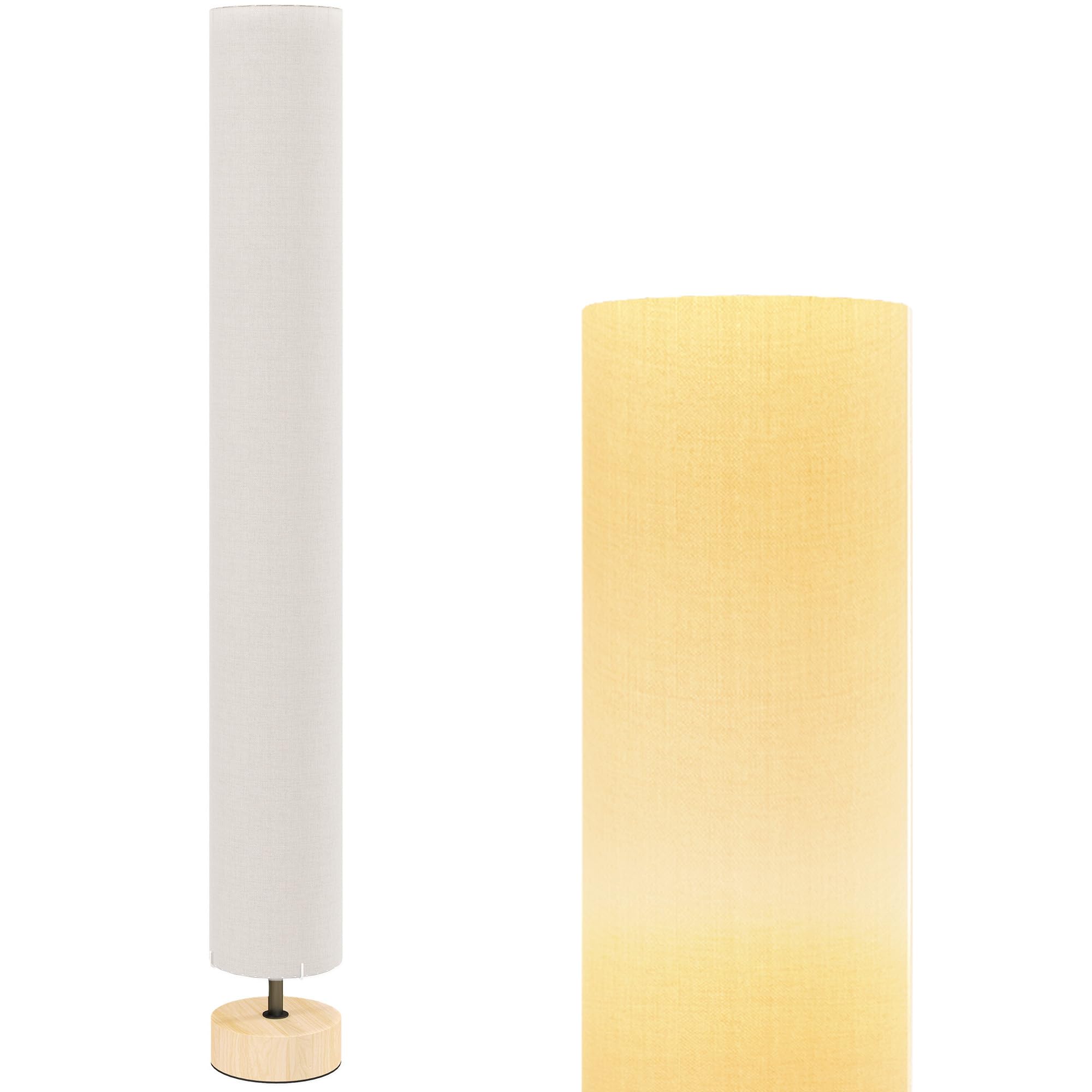 HOMCOM Lampadaire lampe sur pied de salon abat-jour en lin contemporain avec interrupteur à pied, 2 x douille E27, lampadaire salon, chambre à coucher, bureau, 120 cm, beige