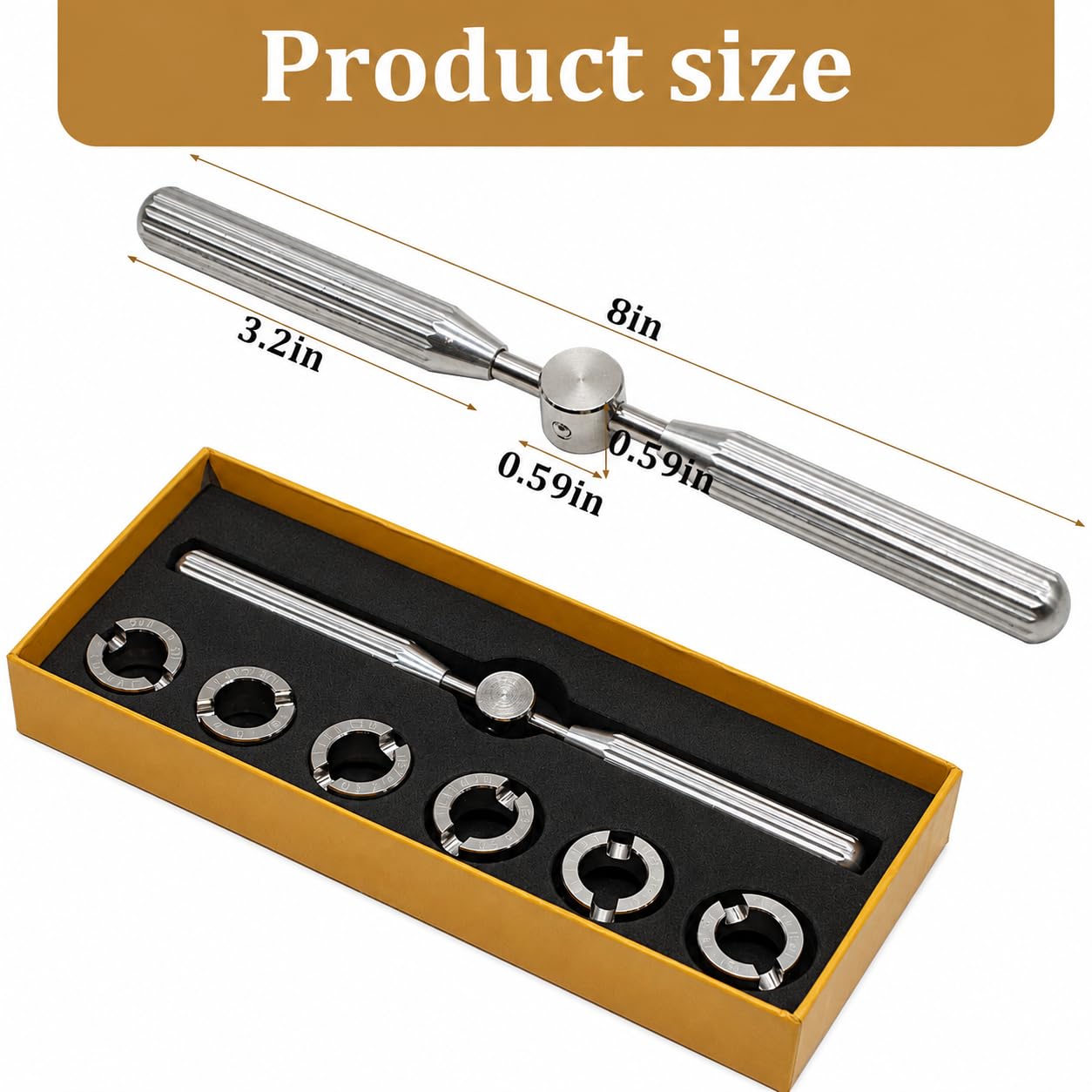 5537 Outil de retrait de boîtier de montre pour Rolex & Tudor, outils de réparation de montres et kits avec 6 matrices (18,5 – 29,5 mm)