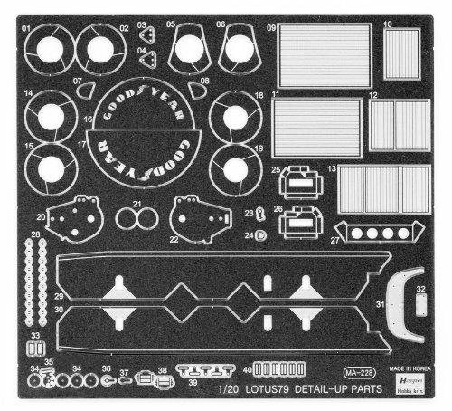 Hasegawa QG43 pièces de photodécoupe Lotus pour réussir vos finitions