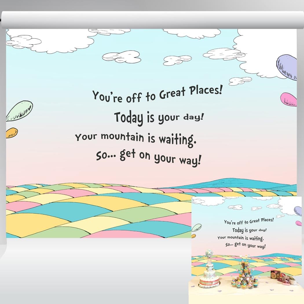 Kindergarten Graduation Backdrop Graduation Party Decorations Hot Air Balloon Background Graduation Picture Backdrops for Photography (8x6 ft)