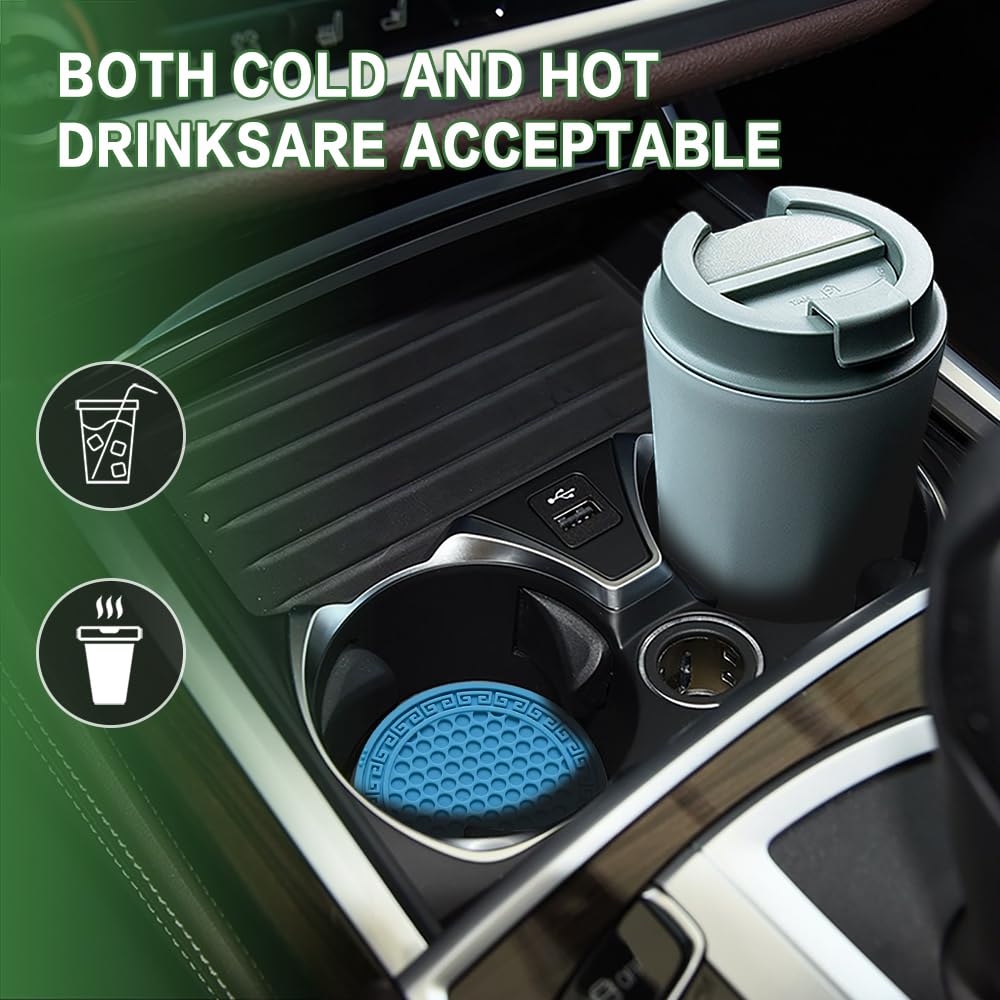 4PCS Car Cup Coaster Universal Auto Non-Slip Cup Holder Flexible Silicone Car Cup Pad Durable Grid Car Cup — view 2