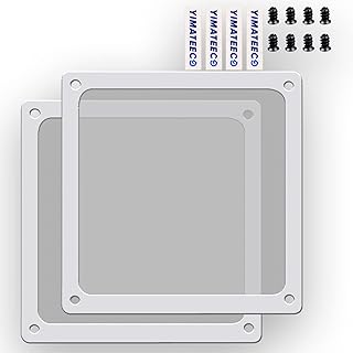 120mm Fan Filter Dust Filter PC Dust Mesh Filter, Magnetic Frame Dustproof Case Cover Fan Grills Nylon 80 Mesh for Computer Cooler Fan/PSU/Routers(Nylon, 120 * 120mm, 2pcs, White)