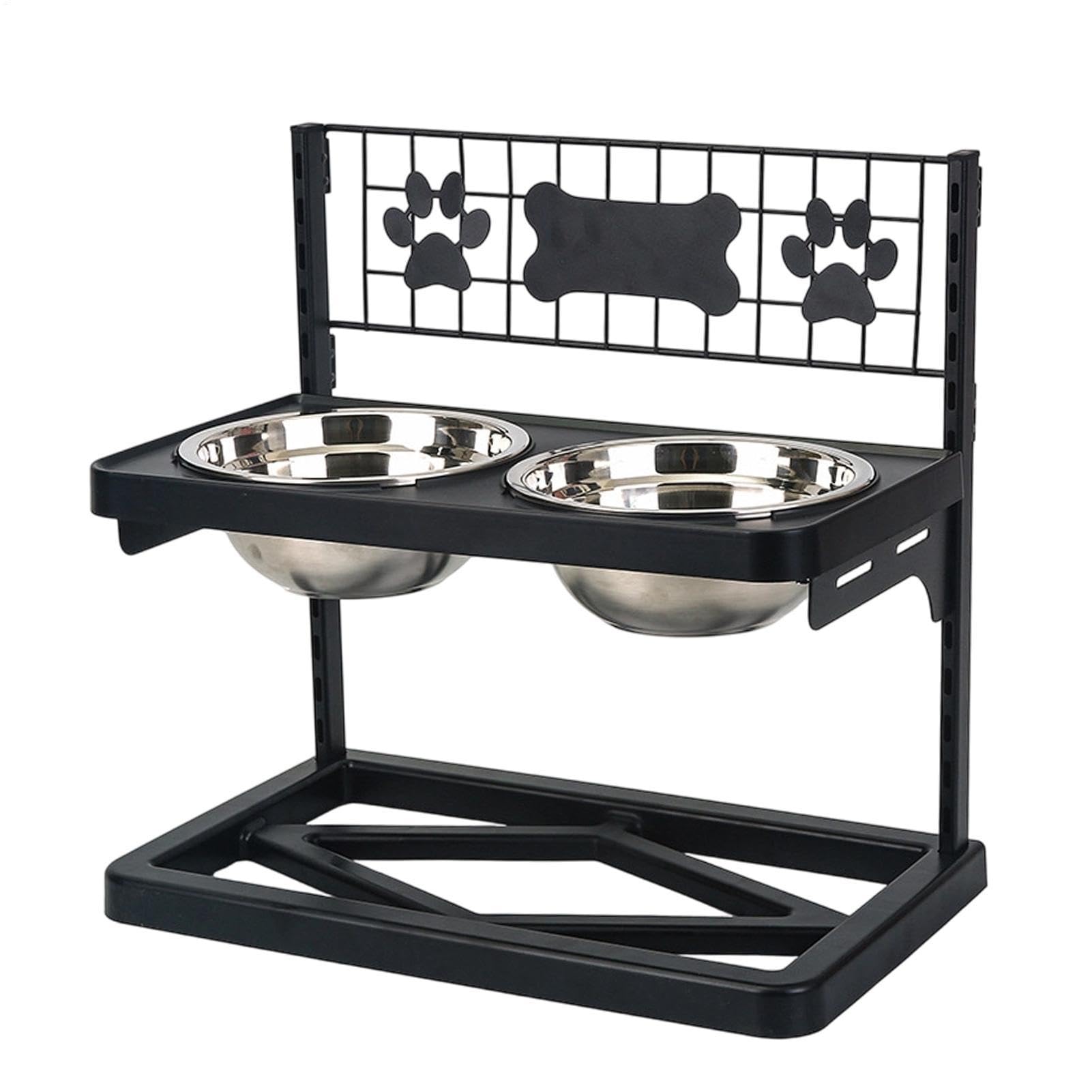 Soporte Doble para Cuencos de Perros Base antideslizante antivuelco | Soporte Elevado con 2 Cuencos Acero Inoxidable Cocina, Balcón, Jardín Y Patio, Agua, Caldo Óseo Y Yogur