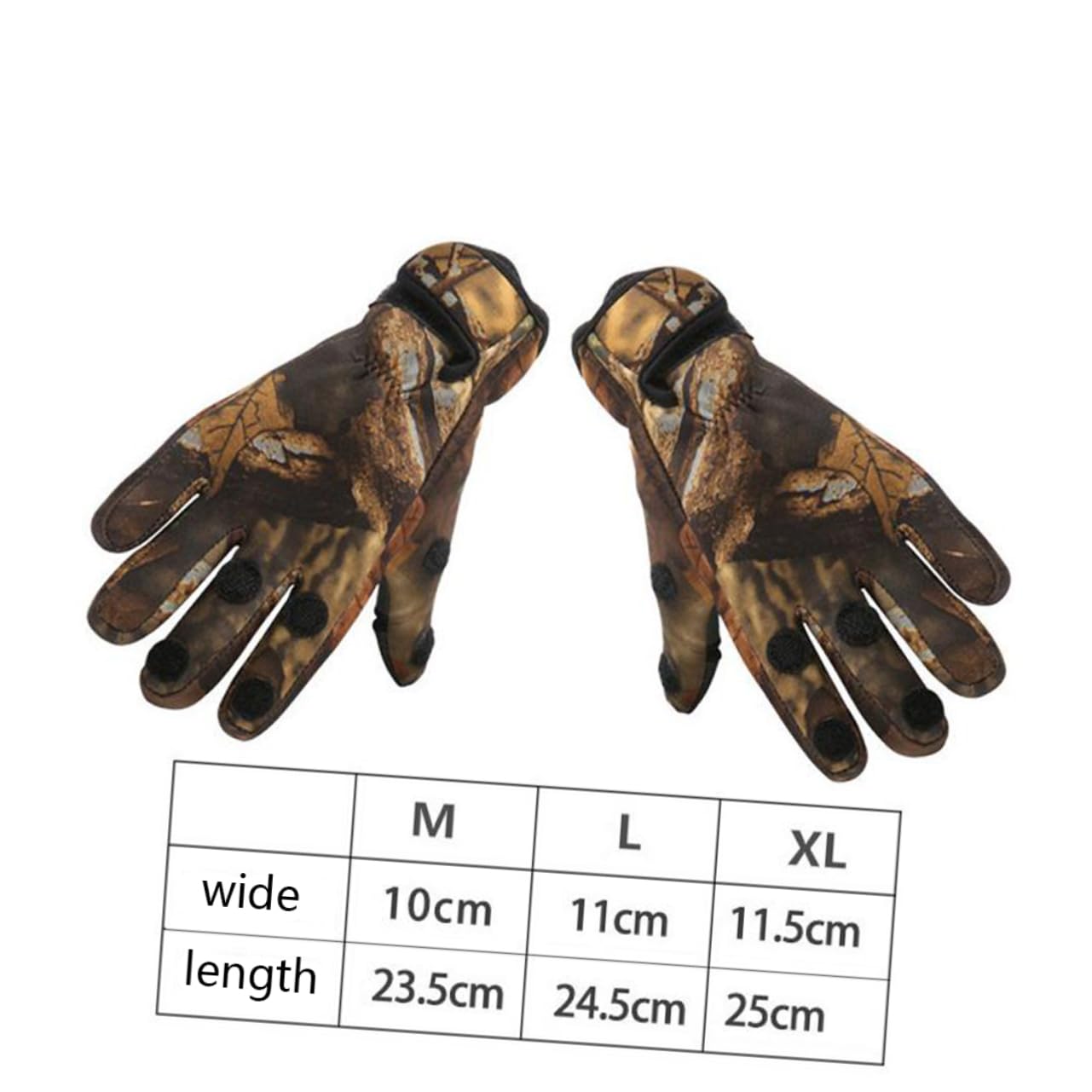 POPETPOP Men's Bike Riding Gloves Cycling Fishing Winter Neoprene Non-Slip 3-Finger Windproof Thermal Mesh Fabric Size XL