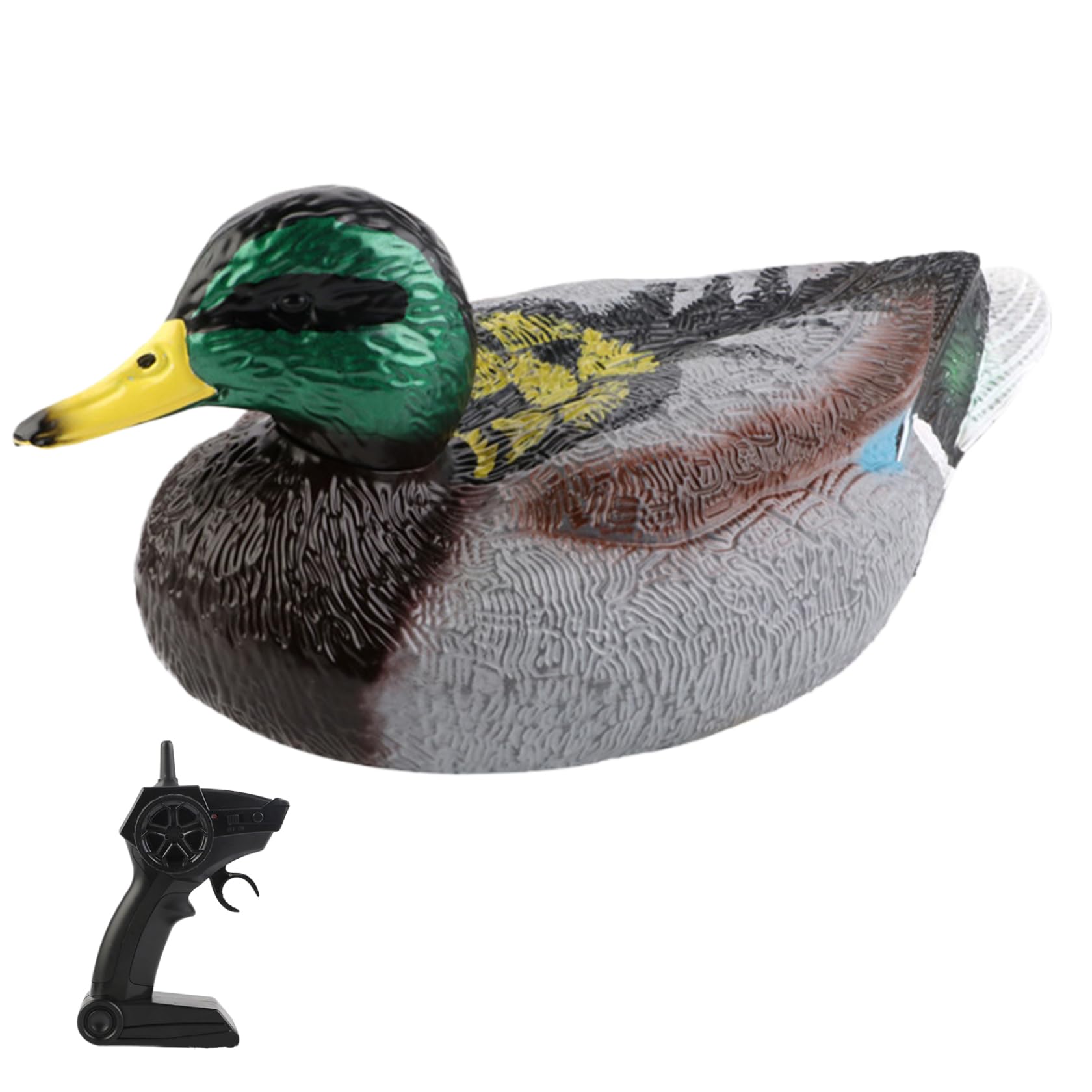 Remote Control Boat 13x6x6'' Realistic Duck Decoys Plastic Waterproof Rc Boat with Dual-Propeller Automatic Power-off above Water Duck Decoy for Pond Pool Gift USB Charging Hunting Decoy