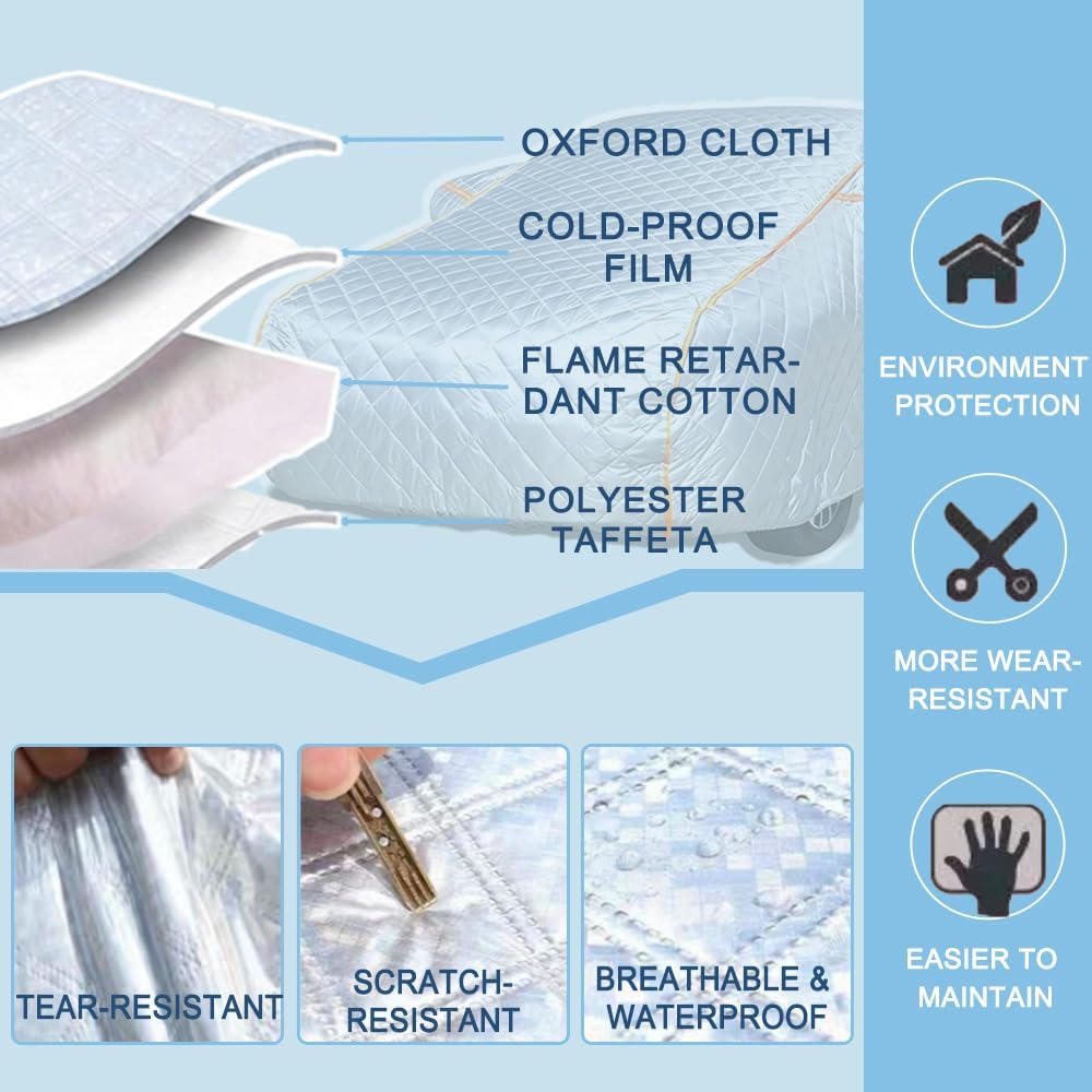 Hail Protector Car Cover for Jeep Wrangler JL (2018-present), Outdoor Car Covers, All-Weather Protection, Hailproof, Windproof, Snowproof, Scratch-Resistant, Custom Fit z15957