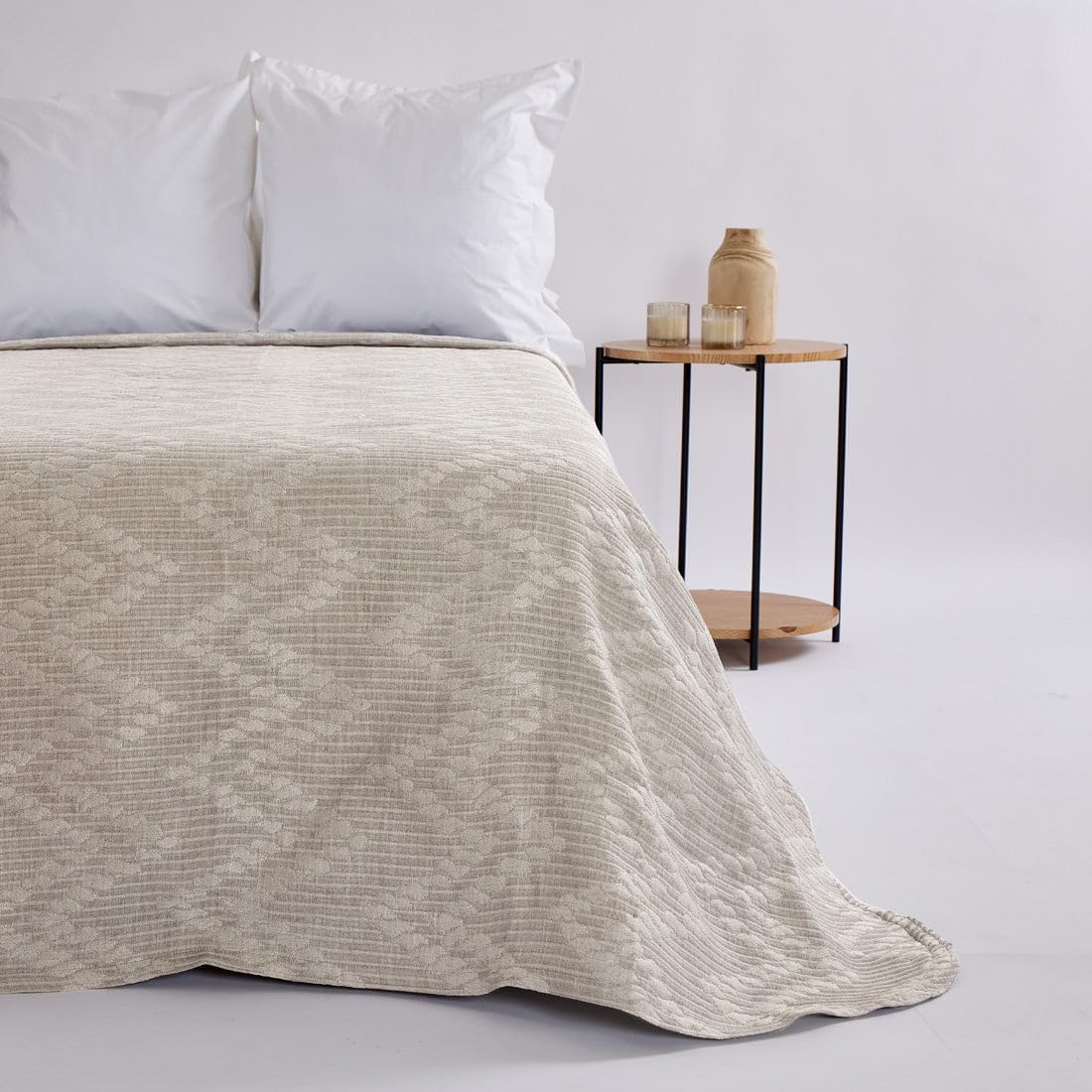 10XDIEZ Colcha Jacquard - Cama 160 O 180cm, 1359 Beig