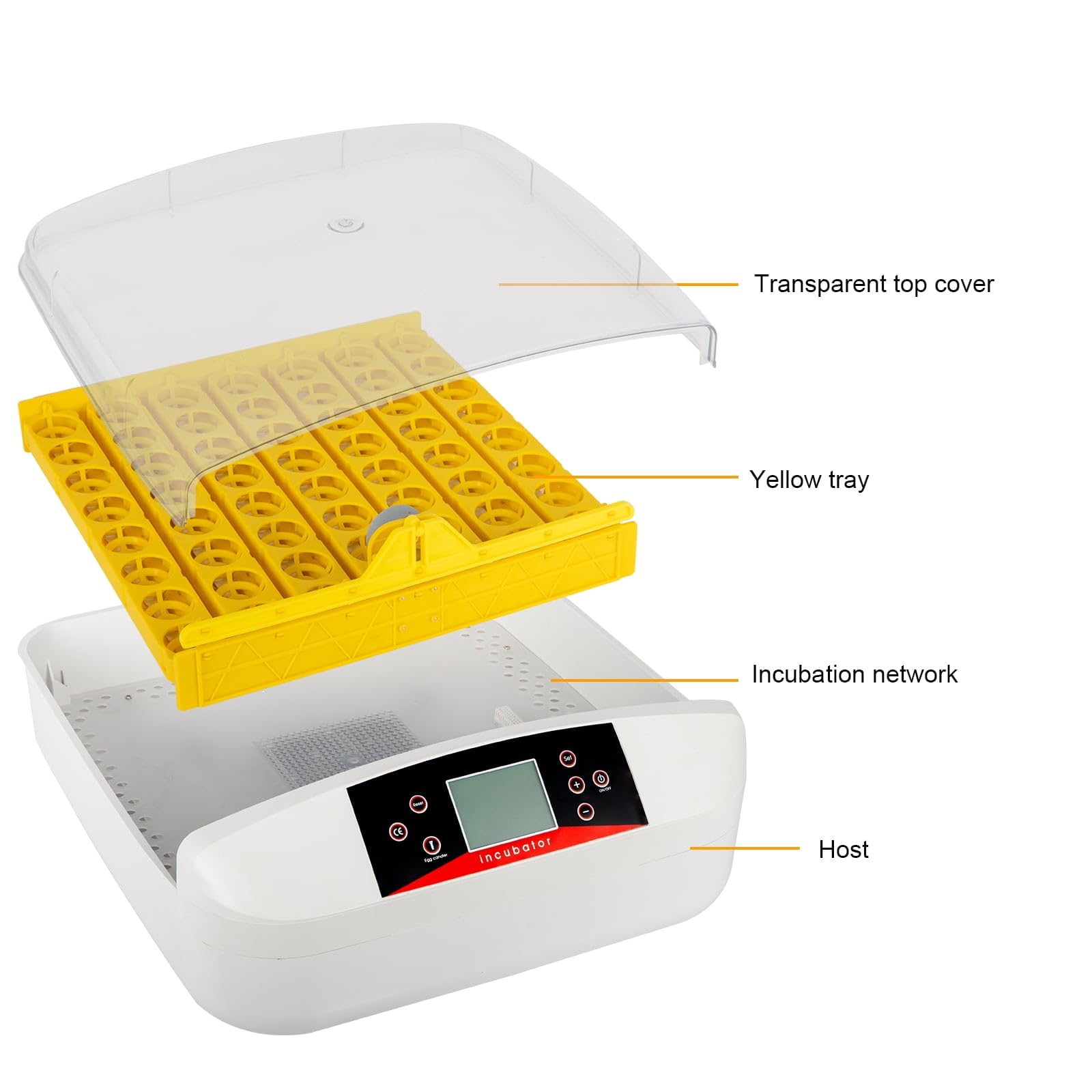 Amazon.co.jp: 孵化卵用孵卵器、LEDライト付き56個自動孵卵器、転卵と 