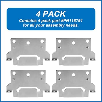 116791 Mounting Plates Bed Frame Brackets Replacement for IKEA Bed Frame Part Compatible Hemnes Malm Brimnes (4 Pack)