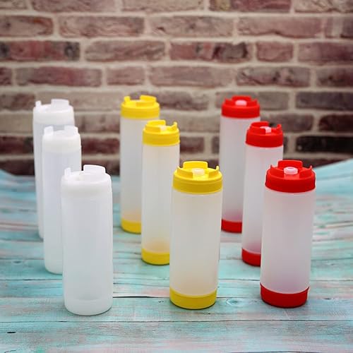 Miniatura 3 de lasenersm 2 botellas de plástico exprimibles para condimentos, botellas de plástico para exprimir condimentos, botella de salsa, botellas de