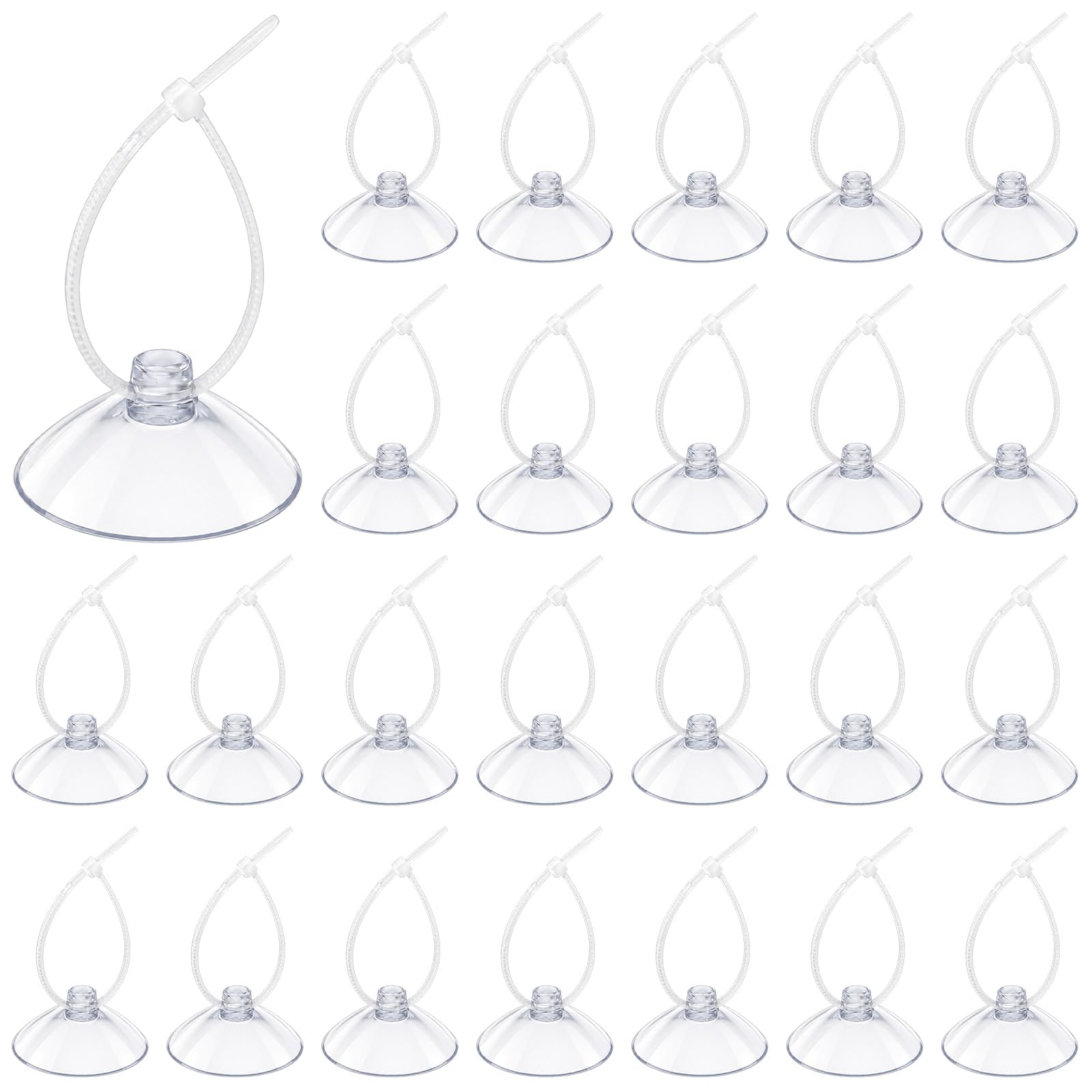 Zyghjort Small Suction Cups with Holes, 25 Pcs Aquarium Suction Cups