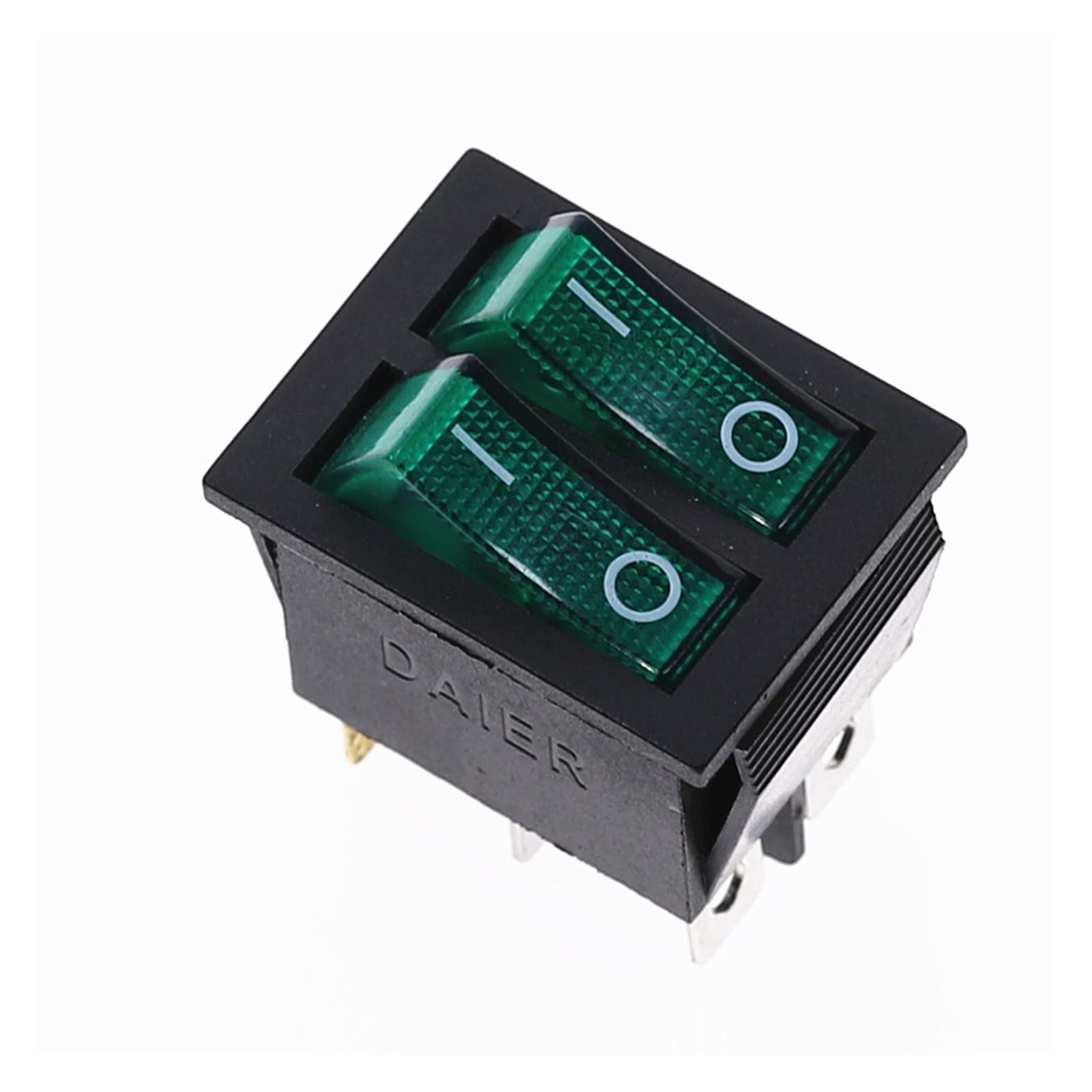 QTEATAK Interruttore A Bilanciere KCD2 Con LED Verde E Rosso – 20A/125V 15A/250V, 2 Pezzi 4 Pin DPST - 4