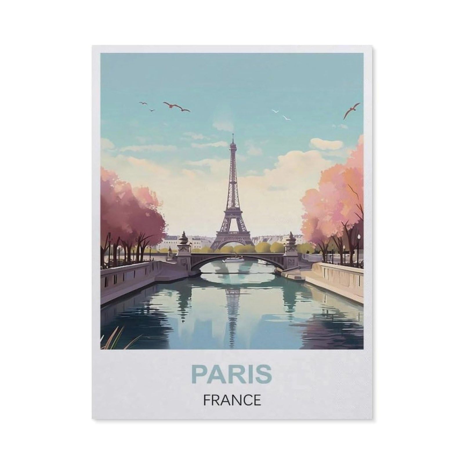 Funny Metal Tin Sign Wall Decor，Paris France(20x30cm）