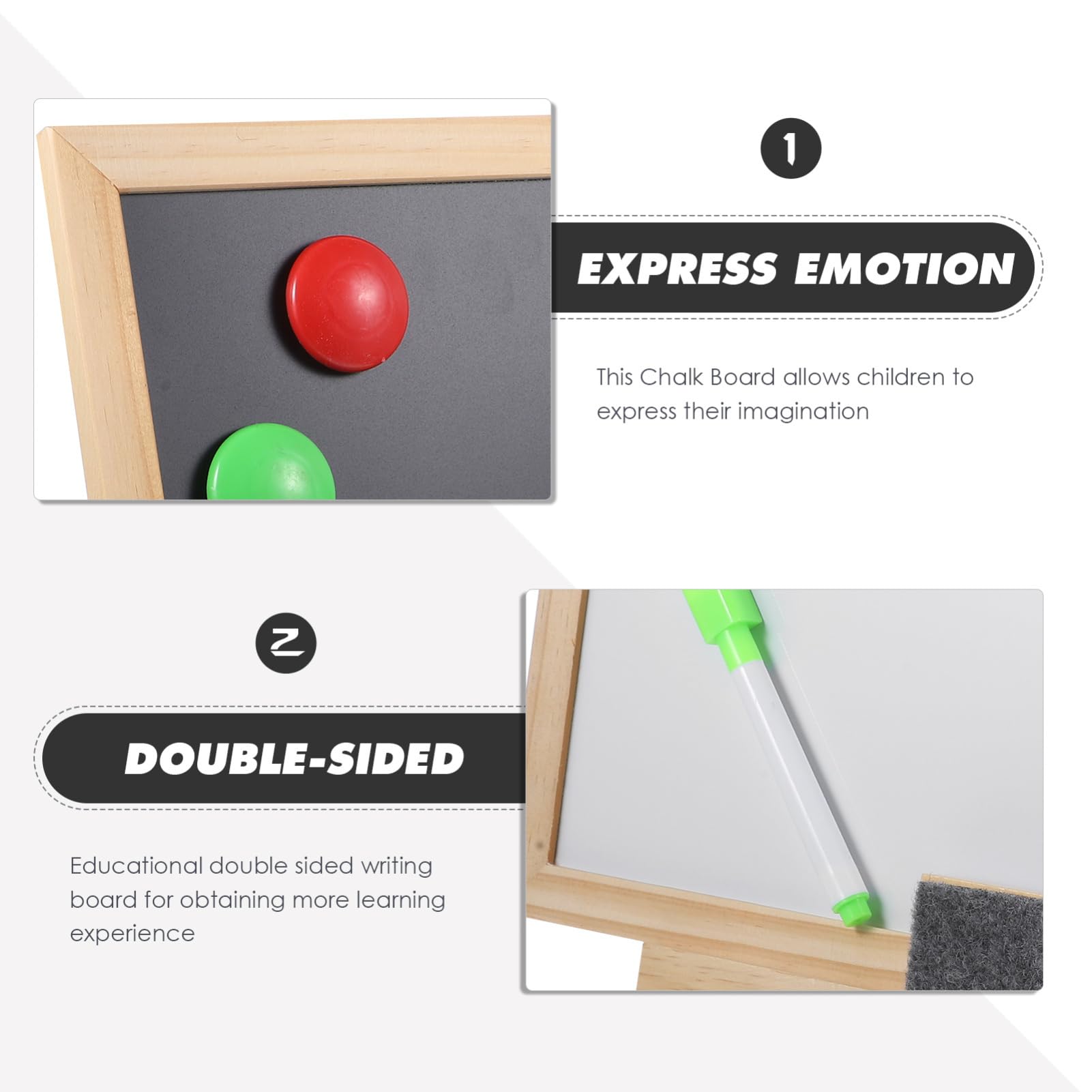 Doppelseitiges Magnetisches Whiteboard Abwischbare Schülerantworttafel Leichtes Multifunktionales Kinderkreidetafel Satz für Kinderzimmer und Schreibtisch