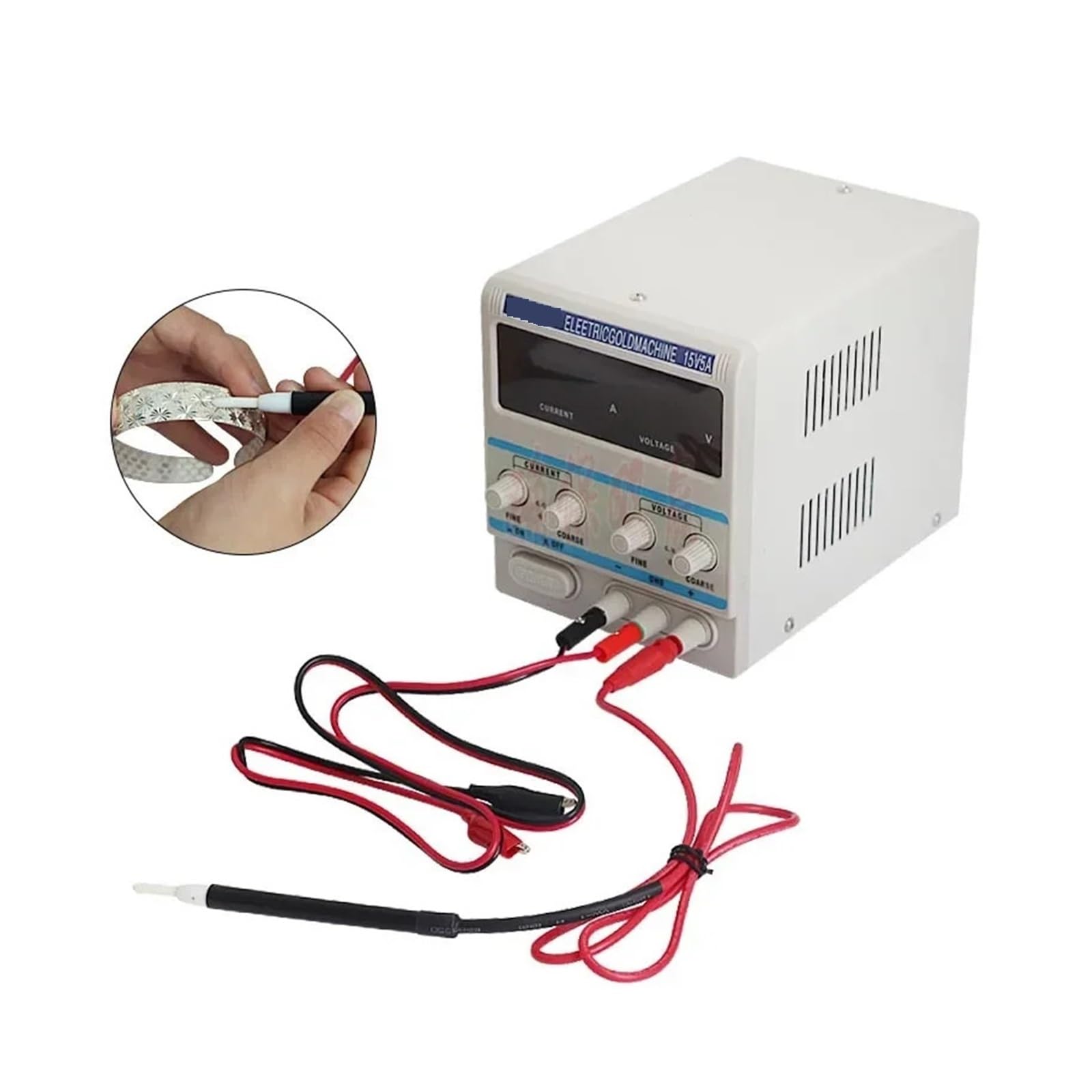 Máquina de galvanoplastia de joyería de 15V, herramientas de chapado en oro y cobre, equipo de joyería 5A Eficiencia