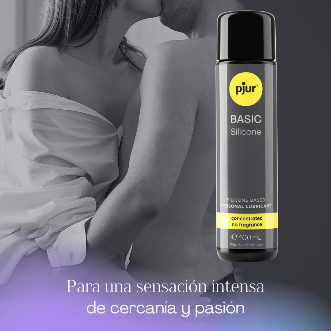 pjur BASIC Silicone - Lubricante de silicona para principiantes - apto para preservativos, no pegajoso - para mujeres y hombres (250ml)