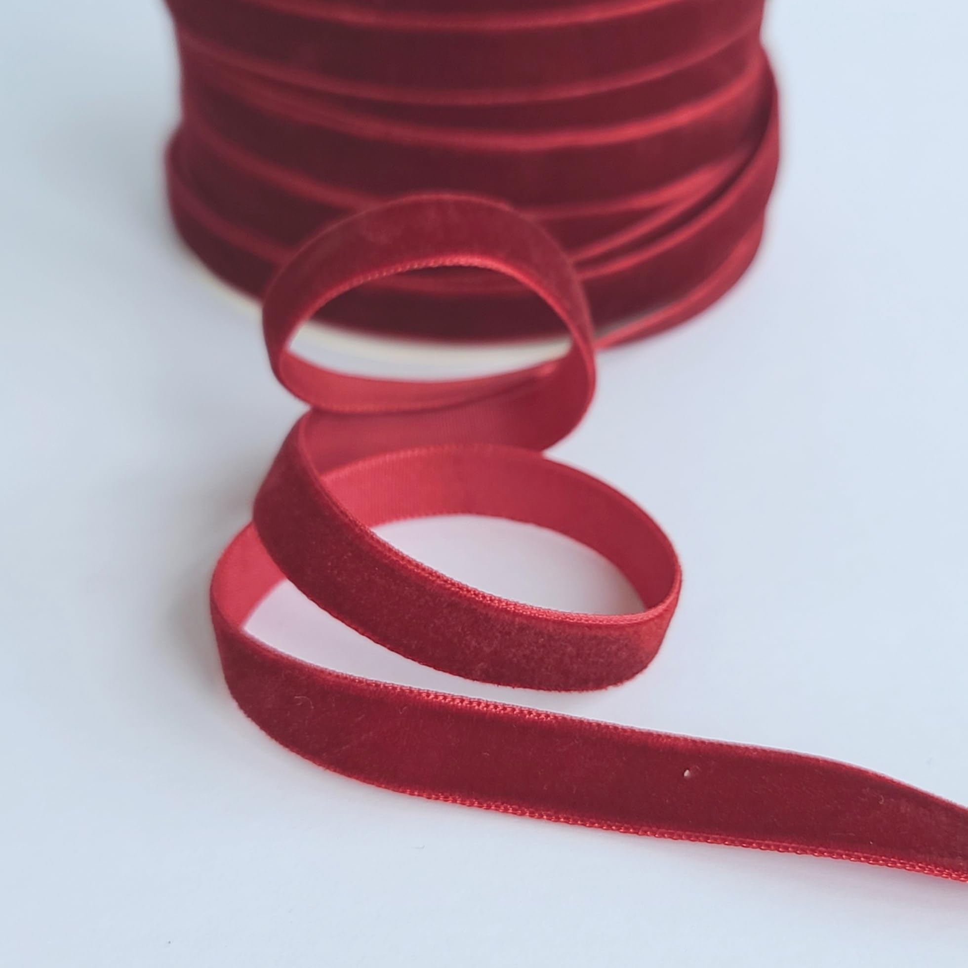 Luxury 10mm Velvet Ribbon 45 Metre Roll – Soft Plush Craft Trim for Gift Wrapping, Sewing & DIY Decorations – 24 Colours — image 1