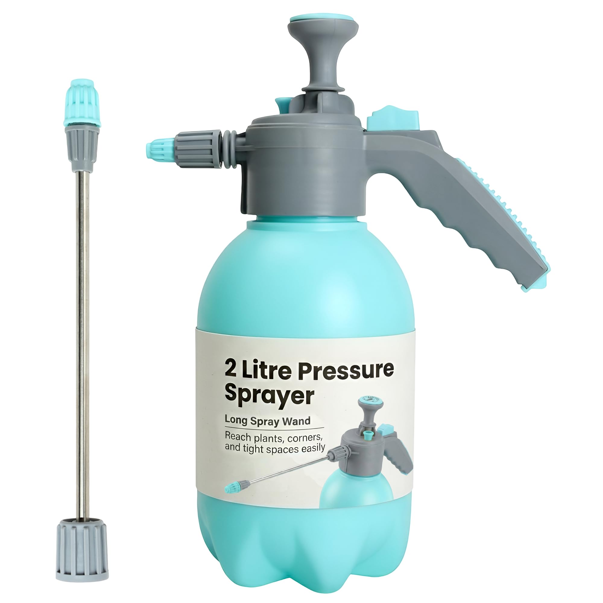 My Garden Pressure Sprayer 2L - Pump Action Hand Garden Sprayer Bottle - Adjustable Nozzle & Safety Lock – Ideal for Fertilisers, Herbicides & Pesticides - Leak Resistant Plant Spray Bottle