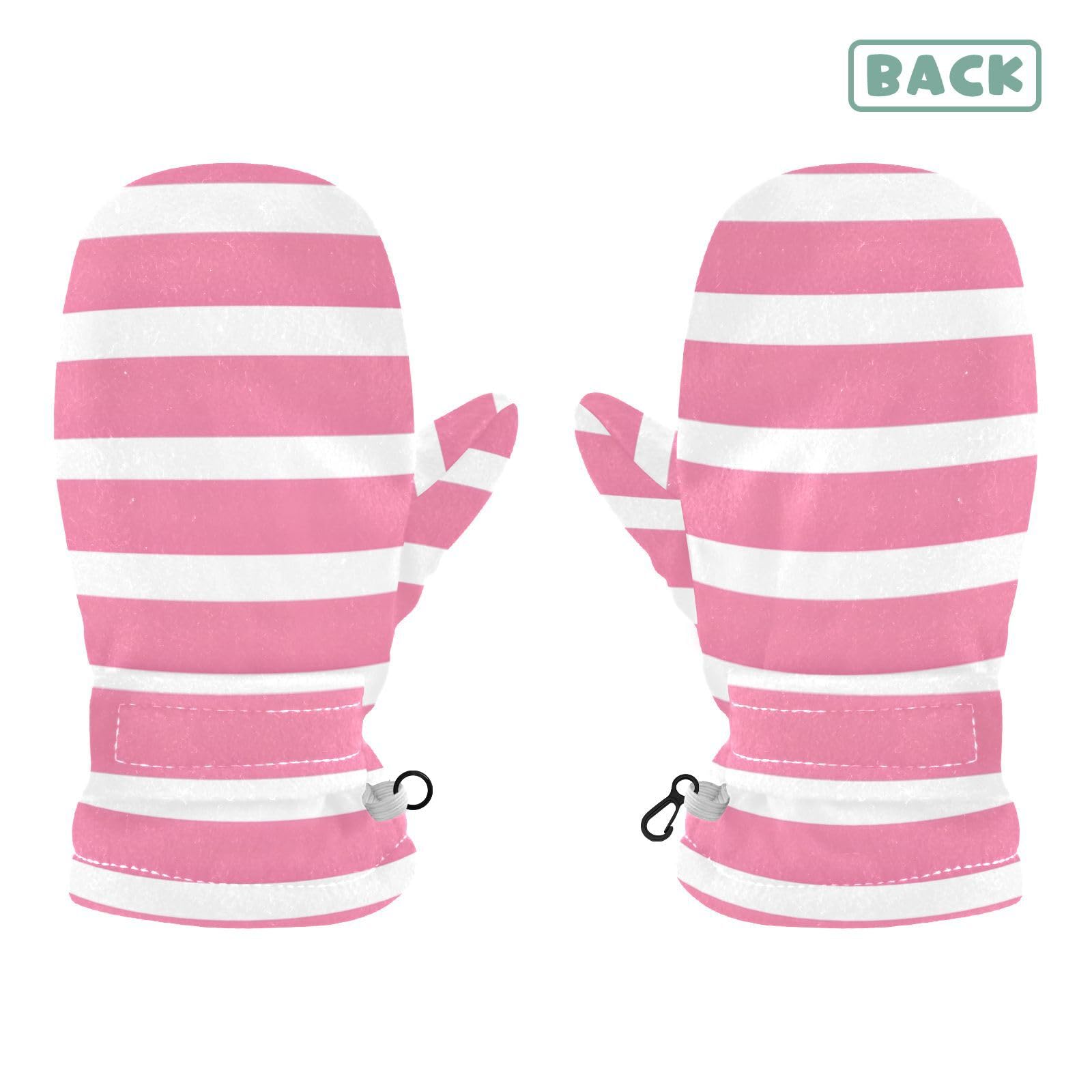 Kid's Winter Gloves Children Warm Gloves Pink Solid for Boys Girl Age 4-6 Years