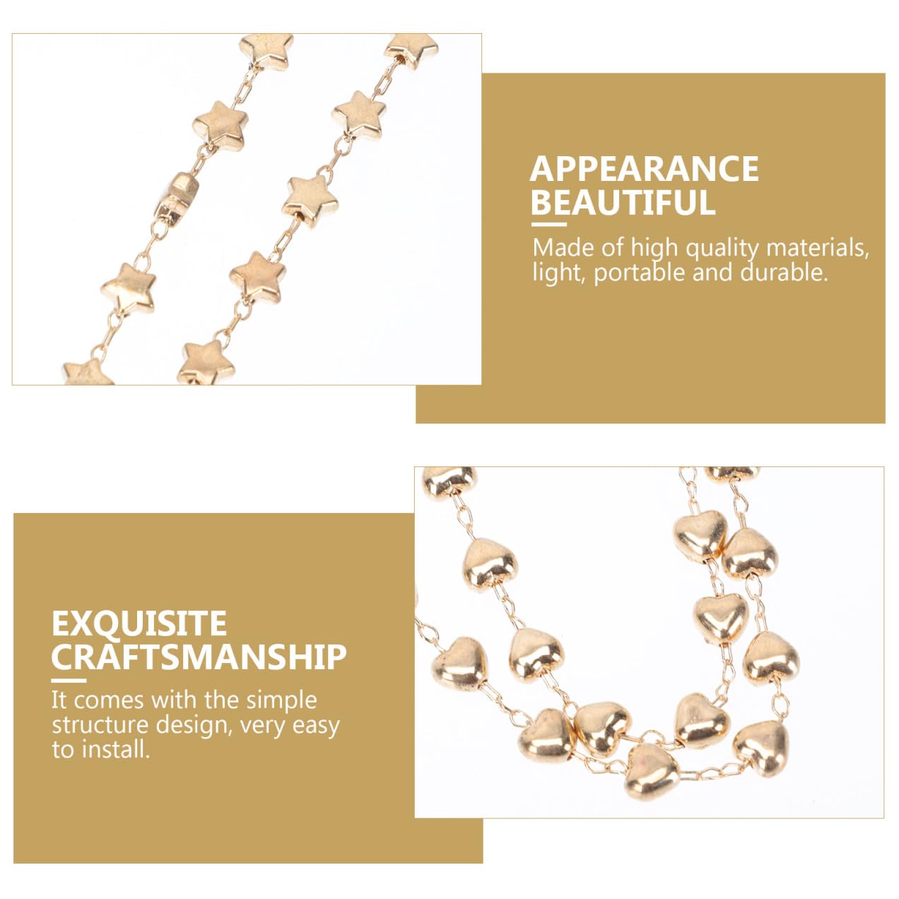CALLARON Cadena Colgante Espectáculo Estrella Lentes Colgante Dorado Gafas Protectoras Cordón Para Gafas De Sol En Forma De Corazón Cadena De Gafas Abdominales Golden