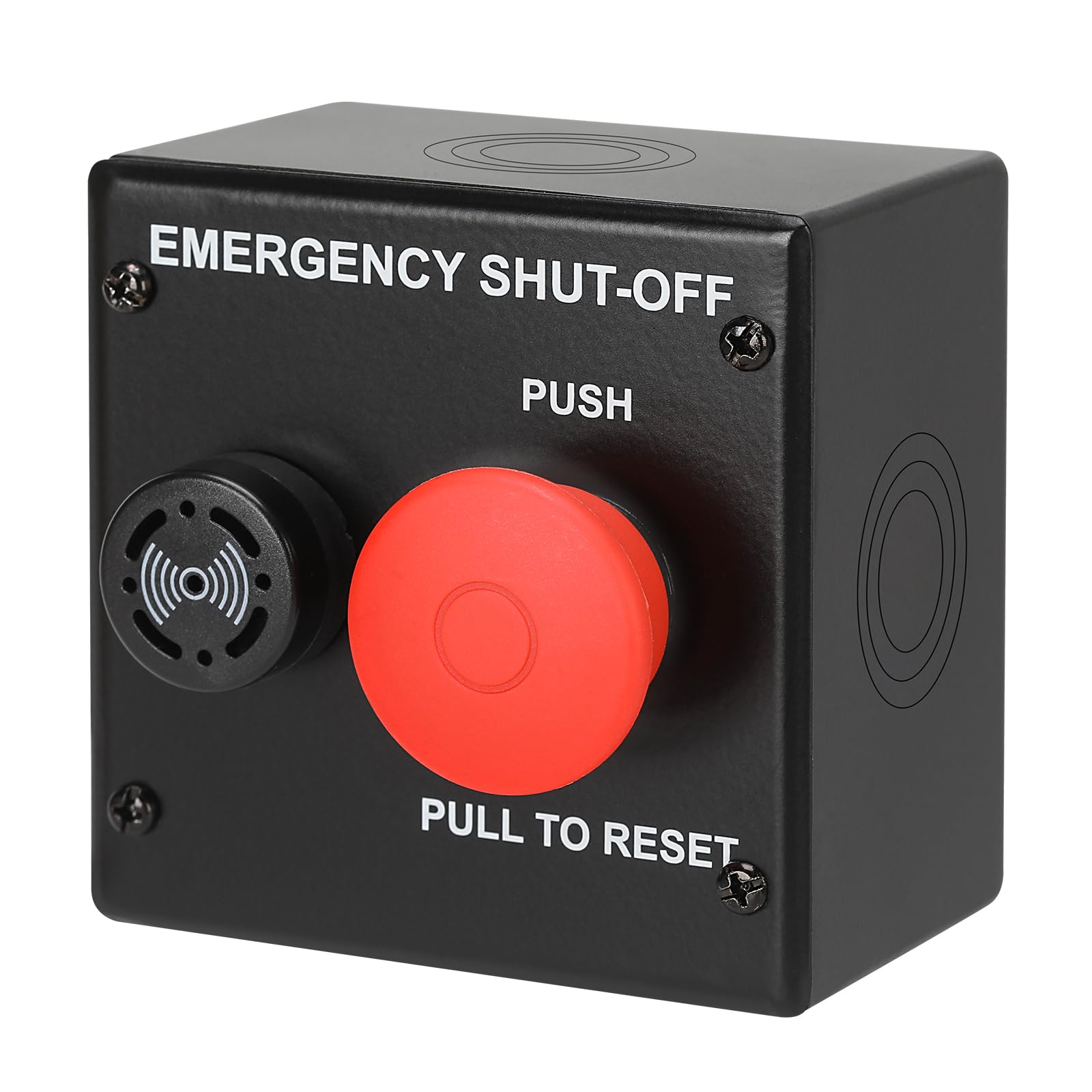 Double Gang Plate Shut-Off Switch (24VDC) with Alarm to Respond to Emergencies, Compatible with Pentair Compool/Pentair IntelliTouch/Pentair EasyTouch Pool and Spa Control Systems, Black