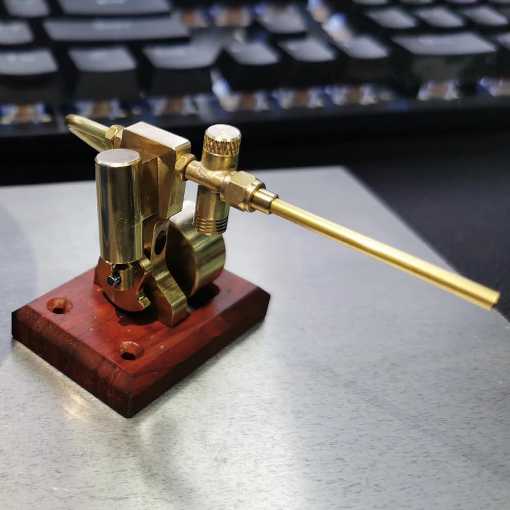 Mini Einzylinder Schwenk Dampfmaschinenmodell, Messing Dampfmaschinen RC Maschinenmodell, Modellbausatz für Physikalische Experimente