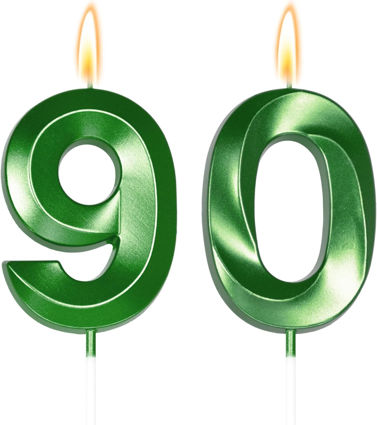 2.76" Big Dark Green Birthday Decorations 30 Candle for Men Women, 30th World Cup Candle for Green Theme Party Decorations, 30 Soccer Candle Cake Topper for 30 Year Old Men Women