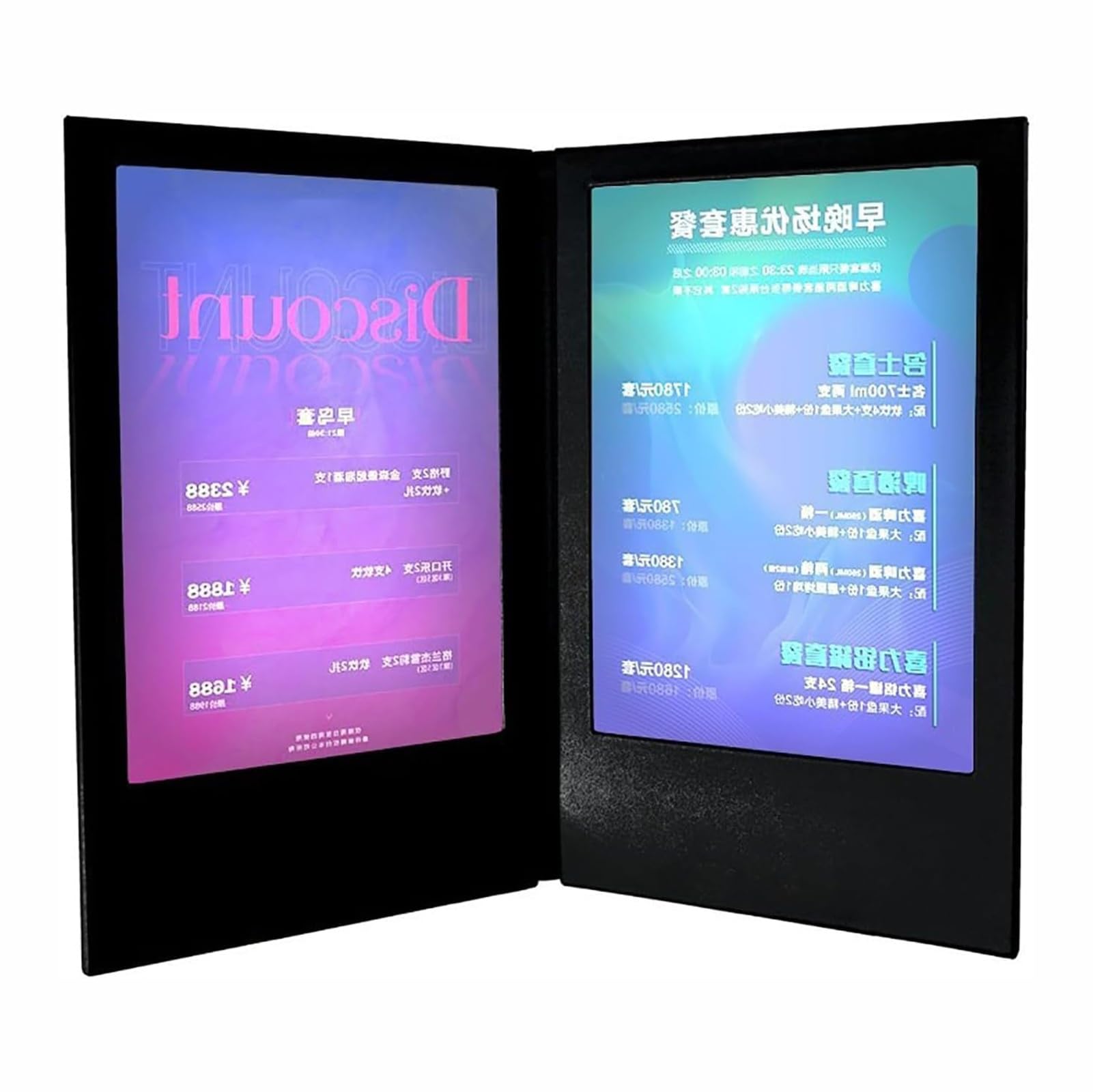 Soporte de menú retroiluminado LED, cubiertas transparentes iluminadas A5 con protectores de cuero para restaurantes, bares, cafeterías, uso doméstico y escolar