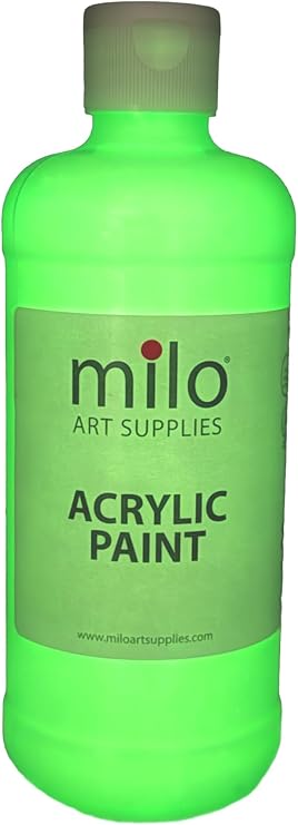 milo Glow in the Dark Acrylic Paint, Clear Phosphorescent Glow, 16oz Bottle