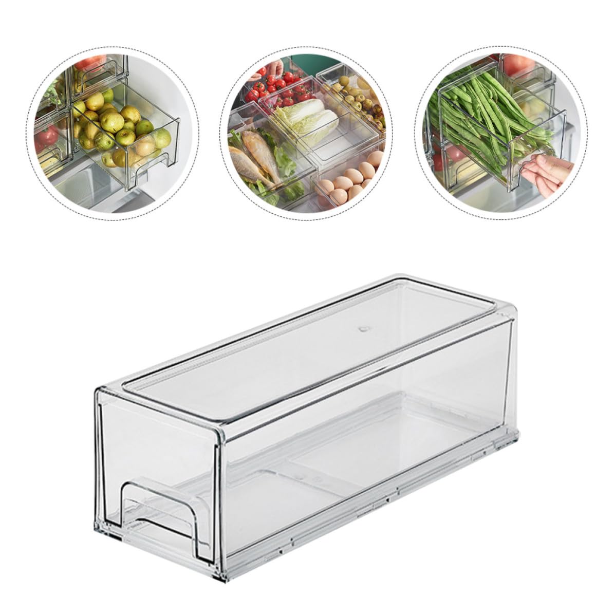BESTOYARD Caja Organizadora Fácil de Limpiar Gran Capacidad para Refrigerador de Pet y Mantiene Frutas y Verduras en Armarios de Cocina