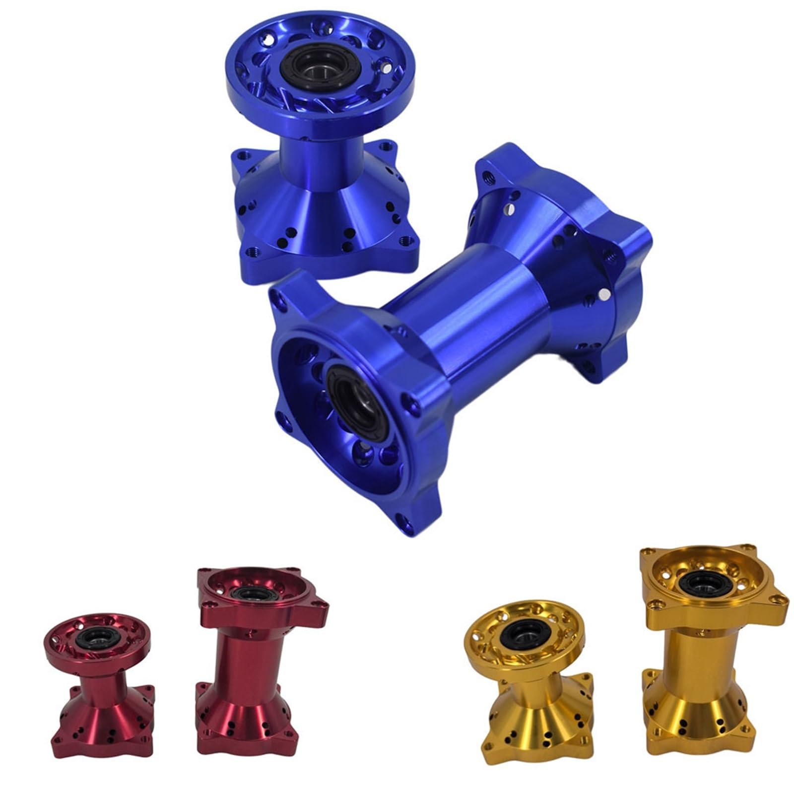 Vorderradfelge Dirt Bike Felgennabe 15 mm Radachsloch vorne und hinten für 10 Zoll, 12, 14, 17 Räder Motorrad(Red Set)