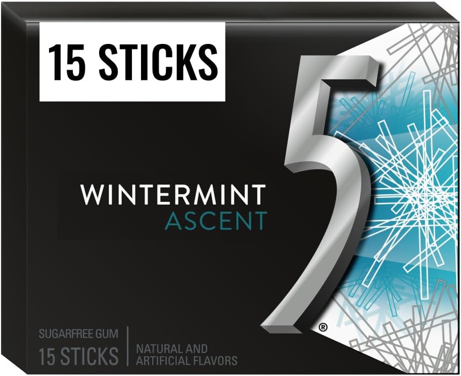 Wrigleys 5 Ascent Wintermint Flavour Sugarfree Chewing Gum 1 x 15 Piece Pack