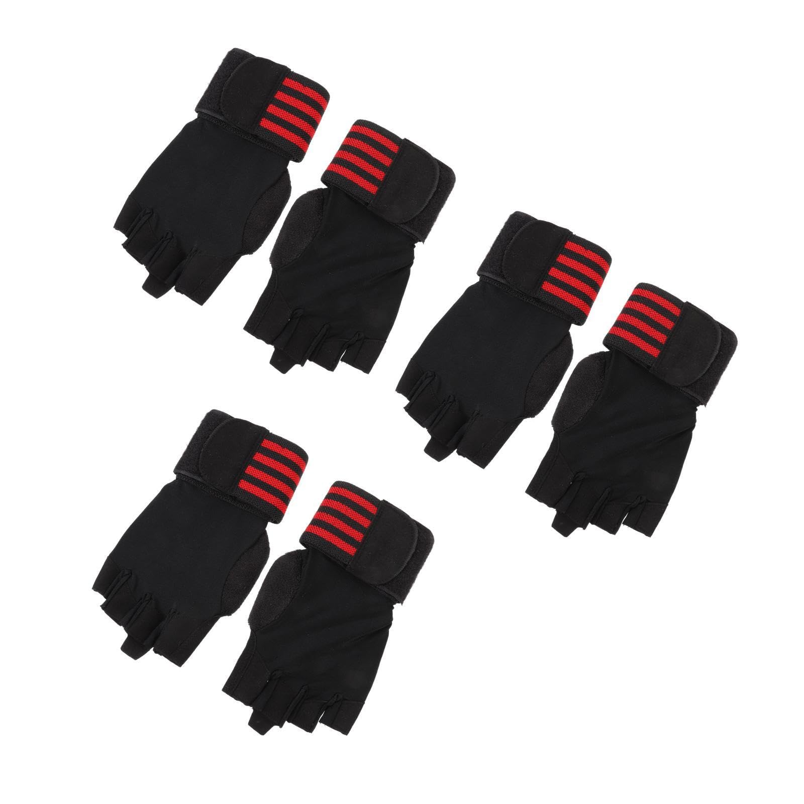 PACKOVE 3paare Halbfinger Fahrradhandschuhe Für Outdoor-Sportarten rutschfest Atmungsaktiv Schockabsorbierend Für Radfahren Joggen Und Freizeitaktivitäten Mit Logo