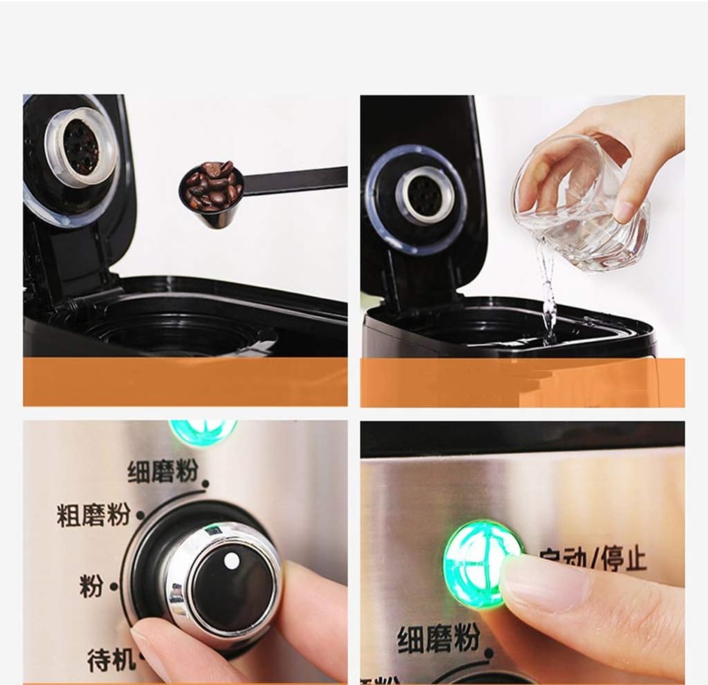 Home Office Coffee Machine Drip-Type Fully Automatic Coffee Pot Large-Capacity Drip-Type Freshly Grinded Bean Grinder All-in-one Machine