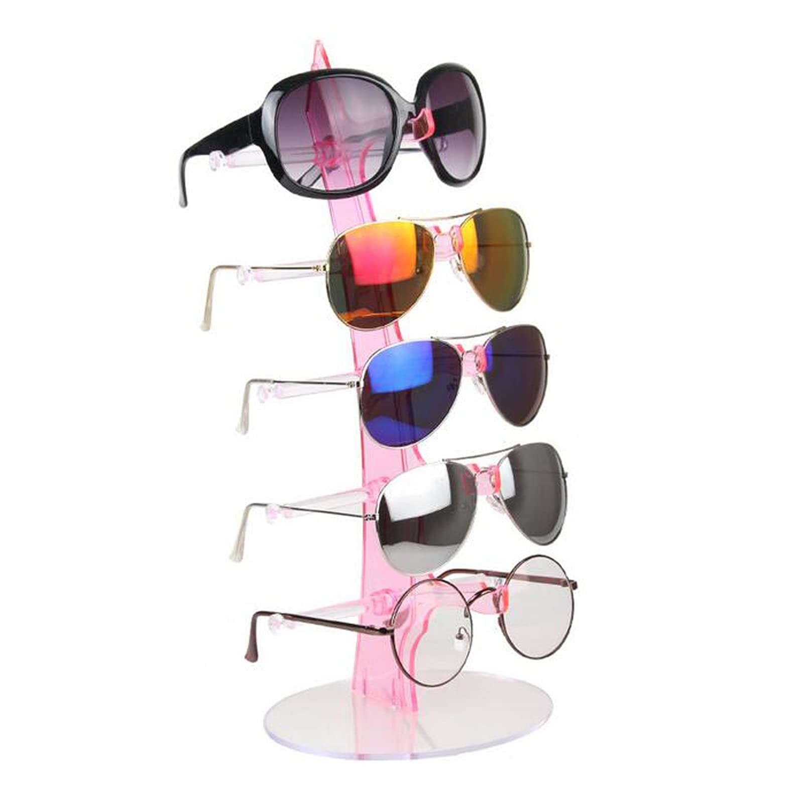 Brillenhalte 5 Schichten Sonnenbrillen Halter Gläser Display Rack Zählerstand Schmuck Show Verpackung Display Brillenspeicherung Werkzeug Brillenständer (Color : Pink Holder)