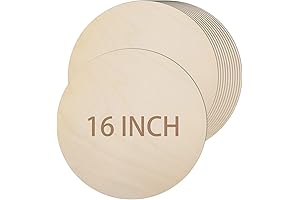 12 Pack 16-Inch Round Wood Circles: Unfinished Wood Circle Discs for Crafts