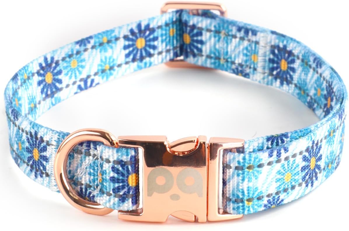 QQPETS Reflective Dog Collar with Metal Buckle Adjustable