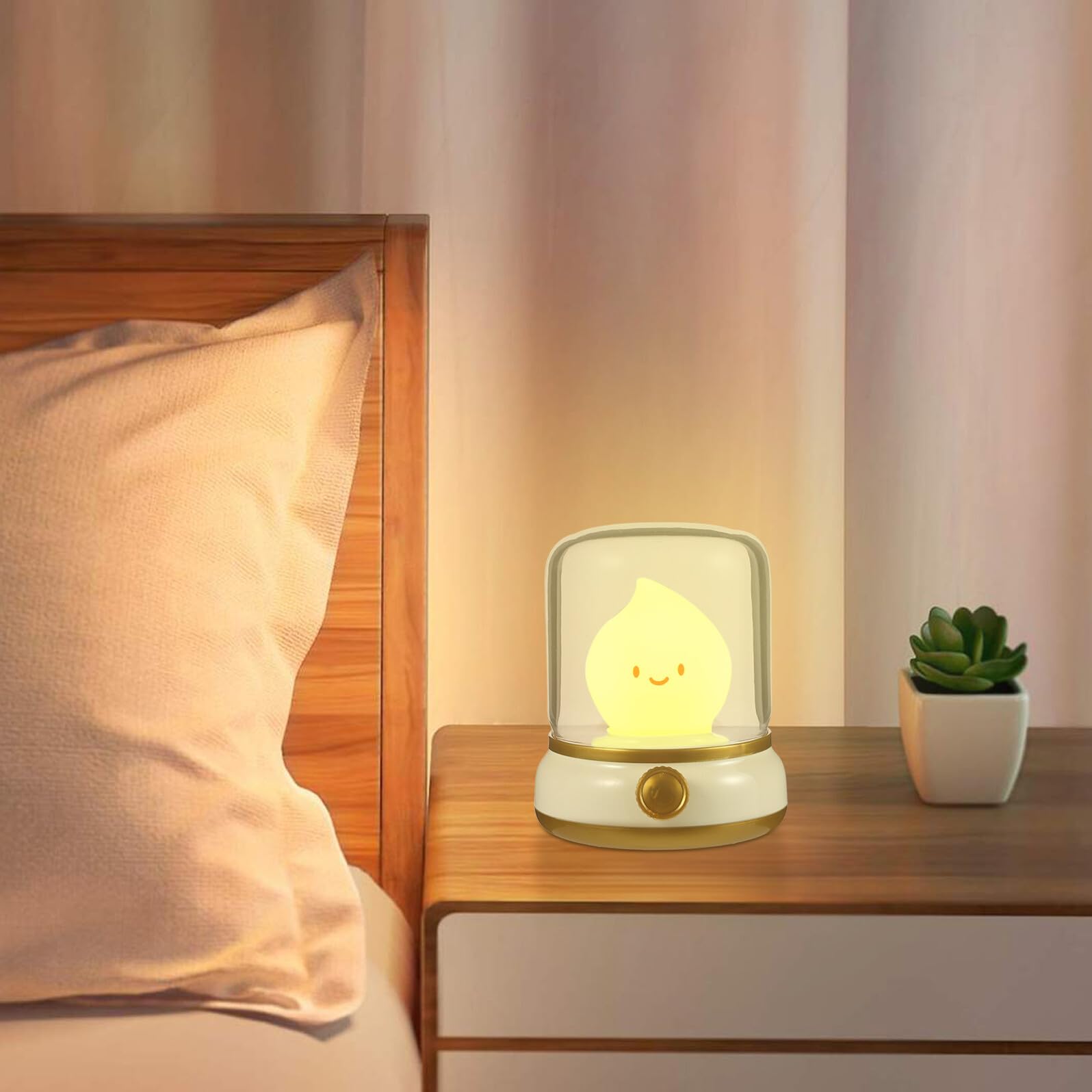 Abaodam Luce da Notte Portatile Lampada Dimmerabile Sicura a Forma di Fantasma in Plastica per Bambina la Stanza da Dormire la Lettura
