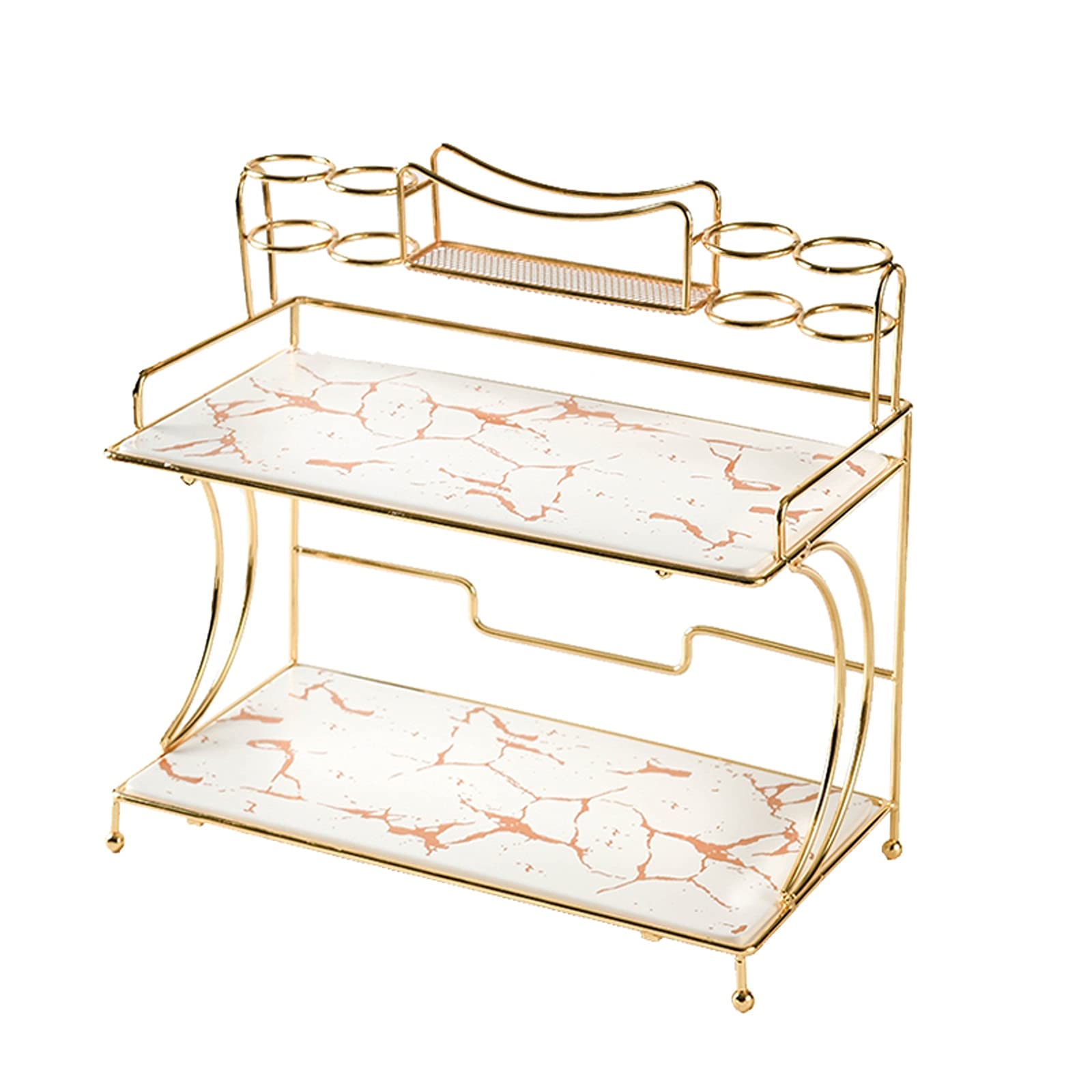 TIANQIHAO Bathroom Shelf Bathroom Shelf,Double-Layer Cosmetics Desktop Dresser,Jewelry Storage Box, Can Land Desktop Floating Shelves,Gray