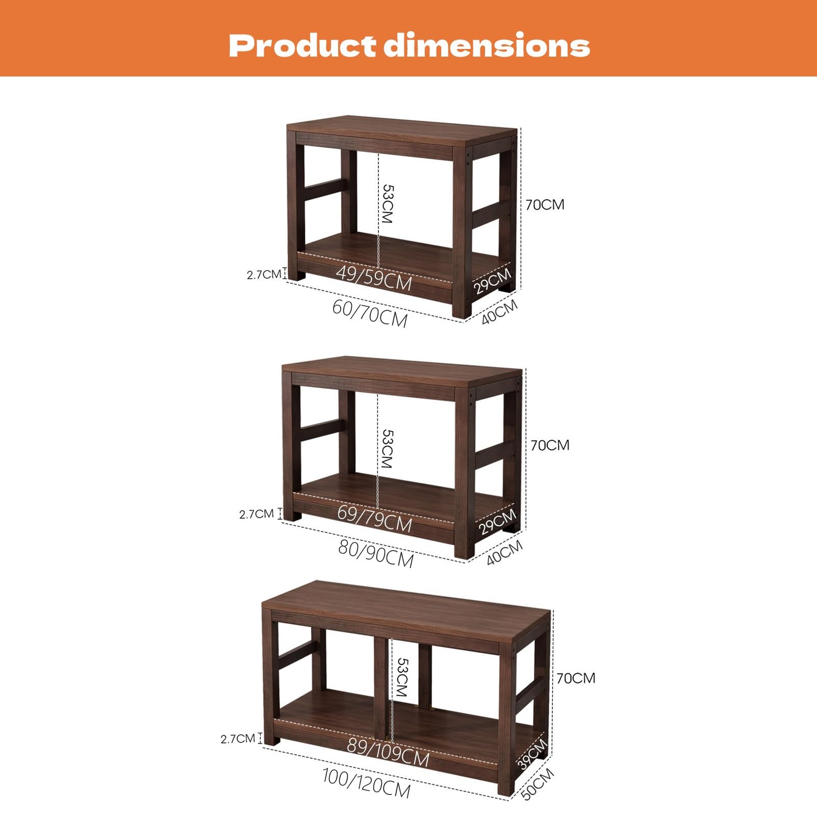 Soporte para Acuario Mueble para Acuario, soporte de 2 niveles con estante de almacenamiento, mesa para terrario, ideal para sala de estar y oficina(120x50x70cm)