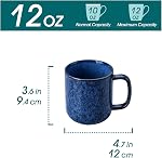 vancasso STARRY Coffee Mug Sets, 12 OZ Ceramic Coffee Mug with Handle for Coffee Tea Cocoa Milk Coffee Cups Set of 6, Blue