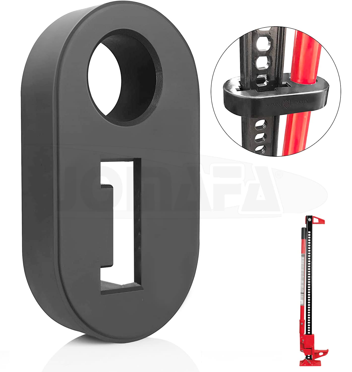 Kit de Accesorios para Gato de trinquete High-Lift: Base de Apoyo + Brida de Soporte + Enganche Ruedas