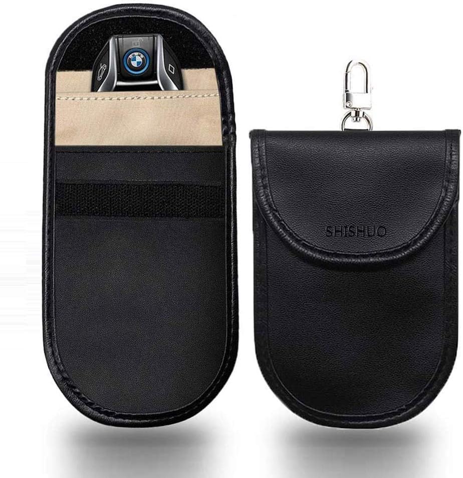 SHISHUO Car Key Signal Blocker - 2 Pack WIFI/GSM/LTE/NFC/RFID/Keyless Entry Fob Signal Blocking Case Credit Card Protector Pouch, Antitheft Cell Phone Privacy Protection