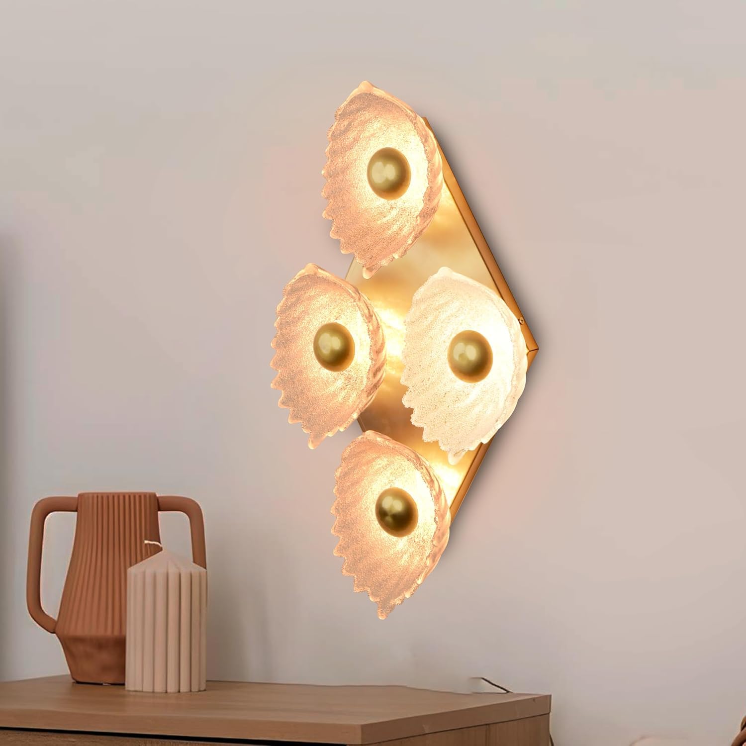 Smartway® Carnation 18W Modern Glass LED Wall Light | Premium Flower-Shaped Decorative Wall Lamp | 3 Colour Modes – Warm, Natural & Cool White | Living Room, Bedroom & Bedside Décor-image-35