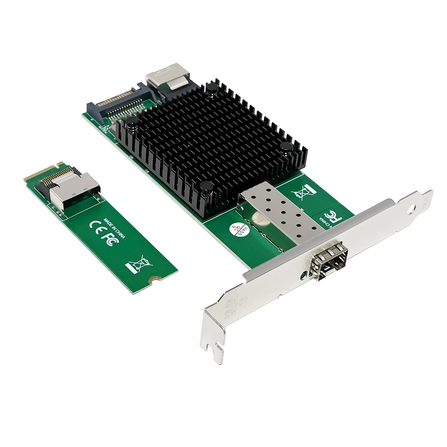 Scheda Netwrok M.2 NVMe (M Key SFP+ PCIe X4 con controller Intel 82599(X520-DA1), adattatore industriale da 10 GB RJ45 Ethernet NIC con cavo SFF-8087, supporto PXE&UEFI